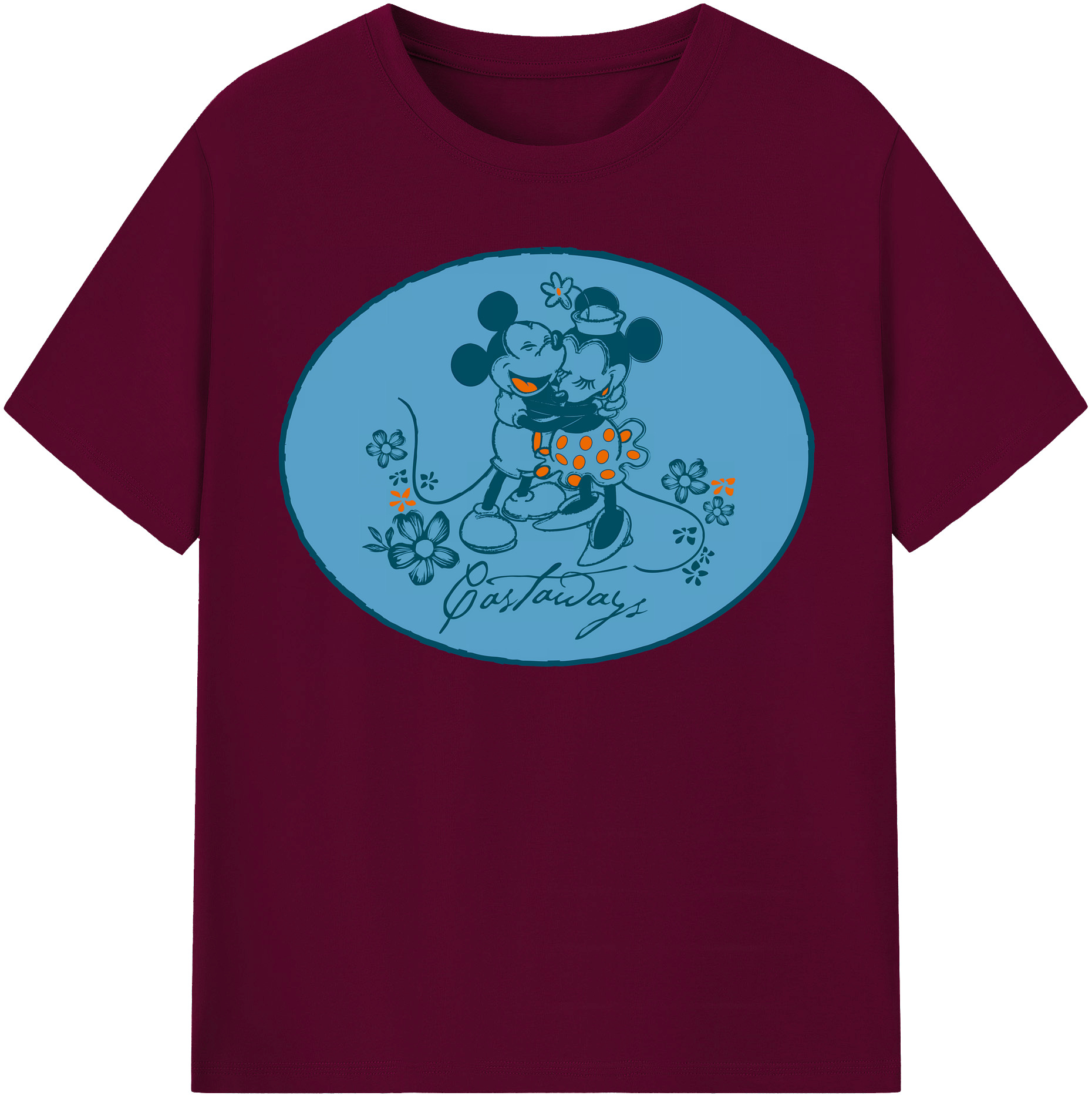 （画像用） ミッキーマウス Mickey Mouse レディースカジュアルプリントTシャツ（綿100％）